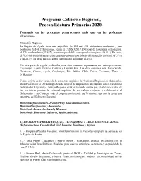 Programa Gobierno Regional, Precandidatura Primarias 2020
