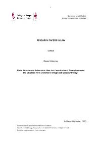 RESEARCH PAPERS in LAW 6/2005 Dieter Mahncke from Structure To