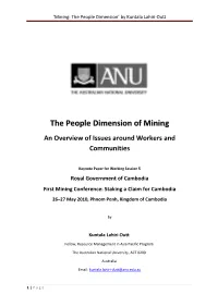 The People Dimension of Mining