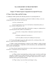 Chapter 19 Volatile Organic Compounds from Specific Processes