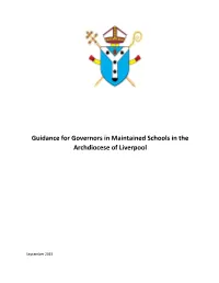 Guidance for Governors in Maintained Schools in the Archdiocese of Liverpool