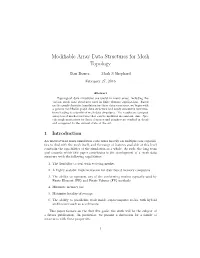 Modifiable Array Data Structures for Mesh Topology