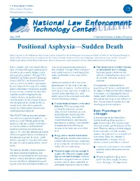 Positional Asphyxia—Sudden Death