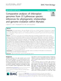 Comparative Analyses of Chloroplast Genomes from 22 Lythraceae Species