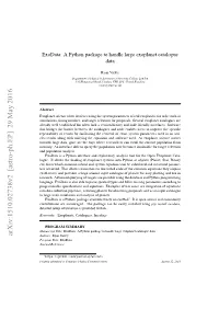 Exodata: a Python Package to Handle Large Exoplanet Catalogue Data