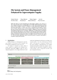 File System and Power Management Enhanced for Supercomputer Fugaku