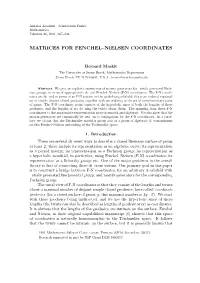 Matrices for Fenchel–Nielsen Coordinates