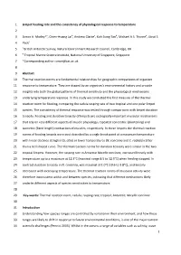 1 Limpet Feeding Rate and the Consistency of Physiological Response to Temperature 2 3 Simon A