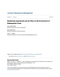 Biodiversity Assessment and Its Effect on the Environment of Shakarparian Forest