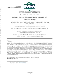 Consumer Preference and Willingness to Pay for Tomato Juice