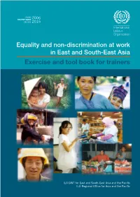 Equality and Non-Discrimination at Work in East and South-East Asia Exercise and Tool Book for Trainers