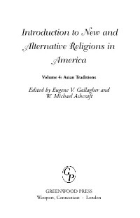 Introduction to New and Alternative Religions in America