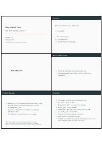 Overview of Java Introduction