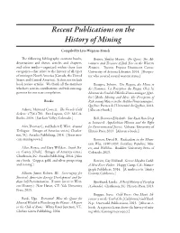 Recent Publications on the History of Mining