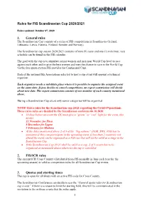 Scandinavian Cup Rules 2020-2021