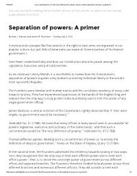 Separation of Powers: a Primer