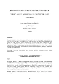 The Introduction of Television Broadcasting In