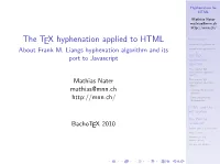 The Tex Hyphenation Applied to HTML