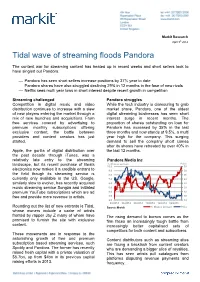 Tidal Wave of Streaming Floods Pandora