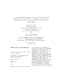 A Complete Bibliography of Journal of the Royal Statistical Society, Series D (The Statistician): 2000–2009