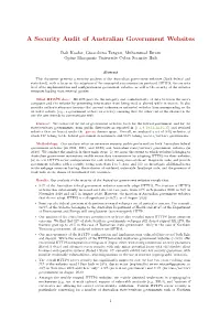 A Security Audit of Australian Government Websites