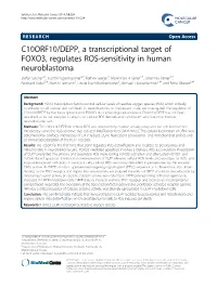 C10ORF10/DEPP, a Transcriptional Target of FOXO3, Regulates ROS