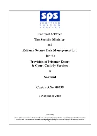 Contract Between the Scottish Ministers and Reliance Secure