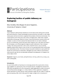 Exploring Tactics of Public Intimacy on Instagram