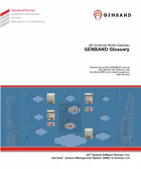 G6 Universal Media Gateway GENBAND Glossary Concepts & Planning