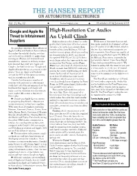 High-Resolution Car Audio: an Uphill Climb