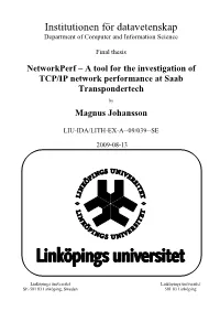 Institutionen För Datavetenskap Department of Computer and Information Science