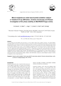Mixed Molybdenum Oxide Based Partial Oxidation Catalyst 2