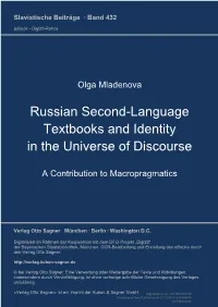 Russian Second-Language Textbooks and Identity in the Universe of Discourse