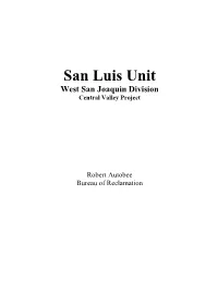 San Luis Unit Project History