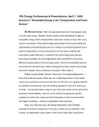 Session 5: “Renewable Energy in the Transportation and Power Sectors”