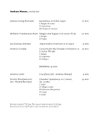 Symphony in B Flat Major 11 Min Wilhelm Friedemann Bach