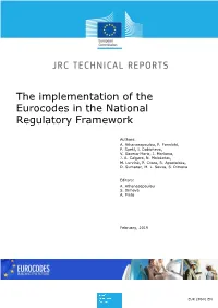 The Implementation of the Eurocodes in the National Regulatory Framework