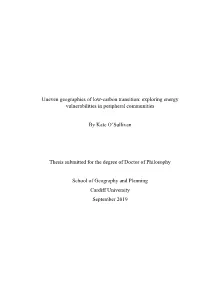 Uneven Geographies of Low-Carbon Transition: Exploring Energy Vulnerabilities in Peripheral Communities