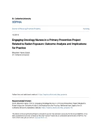 Engaging Oncology Nurses in a Primary Prevention Project Related to Radon Exposure: Outcome Analysis and Implications for Practice