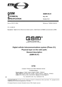 GSM 05.01 TECHNICAL May 1996 SPECIFICATION Version 5.0.0