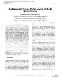 Handling Ambiguity Problems of Natural Language Interface For