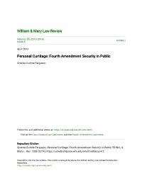 Personal Curtilage: Fourth Amendment Security in Public