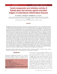 Tannin Components and Inhibitory Activity of Kakadu Plum Leaf Extracts Against Microbial Triggers of Autoimmune Inflammatory Diseases