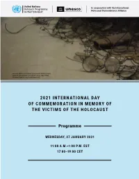 2021 International Day of Commemoration in Memory of the Victims of the Holocaust