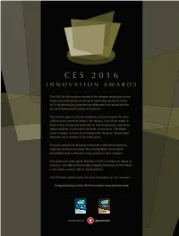Ces 2016 Innovation Awards