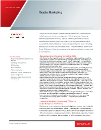 Data Sheet: Oracle E-Business Suite Marketing