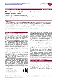 Effect of Various Extracts of Tabernaemontana Divaricata on Haloperidol Induced Catalepsy in Rats