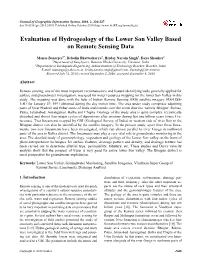 Evaluation of Hydrogeology of the Lower Son Valley Based on Remote Sensing Data