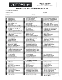 Production Requirements Checklist