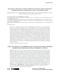 Seasonal Variation in the Occurrence of Fungi